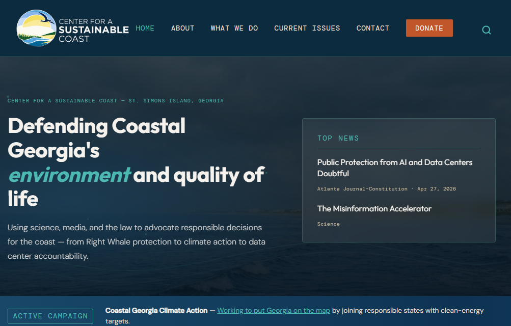 Center for a Sustainable Coast — advocacy website